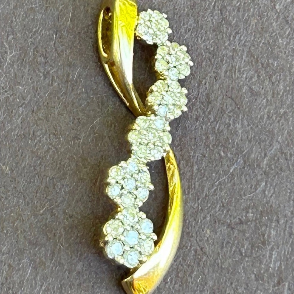 10k Gold and Diamond Waterfall Pendant - COPY - Picture 2 of 5